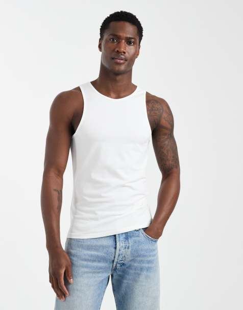 ASOS DESIGN essentials muscle fit singlet in white - view 1