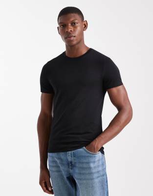 Asos Design Essentials Muscle Fit T-shirt In Black