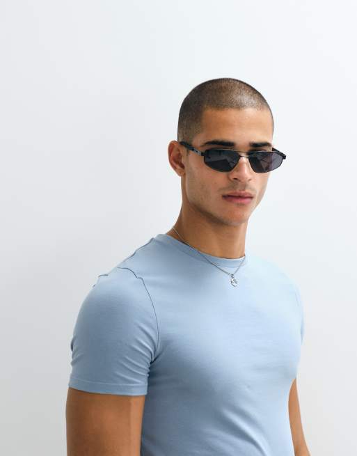 ASOS DESIGN Essentials muscle fit t-shirt in blue, 4 of 5