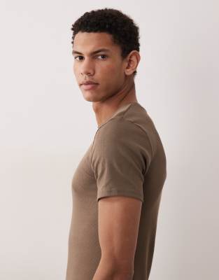 Asos Design Essentials Regular Fit T-shirt In Brown