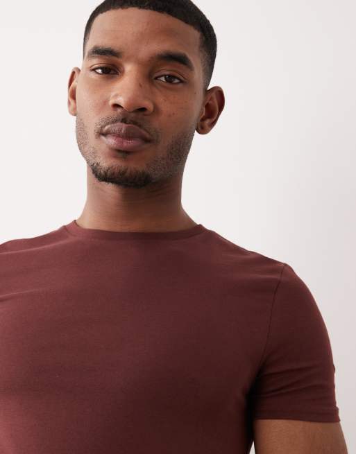 ASOS DESIGN Essentials muscle fit t-shirt in brown, 3 of 5