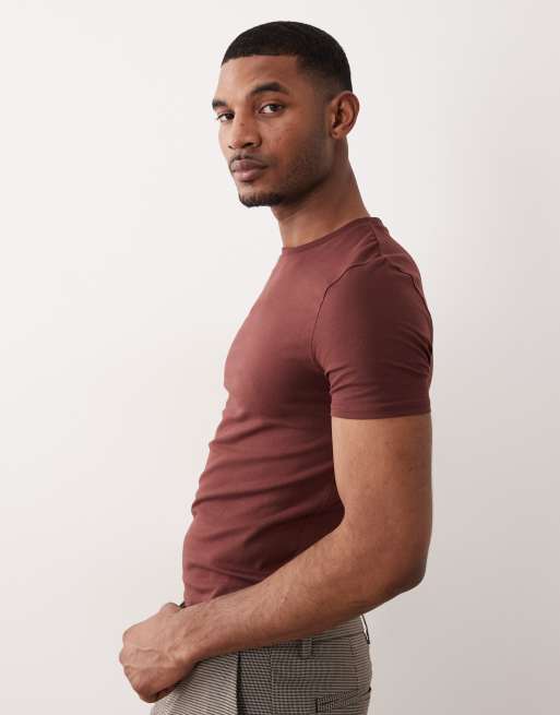 ASOS DESIGN Essentials muscle fit t-shirt in brown, 4 of 5