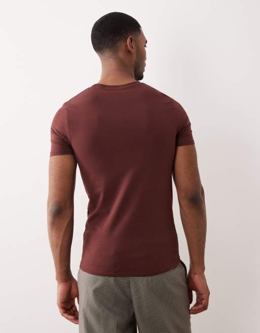 ASOS DESIGN Essentials muscle fit t-shirt in brown, 5 of 5