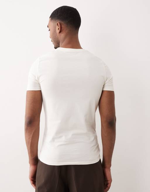ASOS DESIGN essentials muscle fit T-shirt in cream, 5 of 5