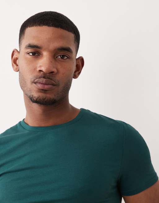 ASOS DESIGN Essentials muscle fit t-shirt in dark green, 4 of 5