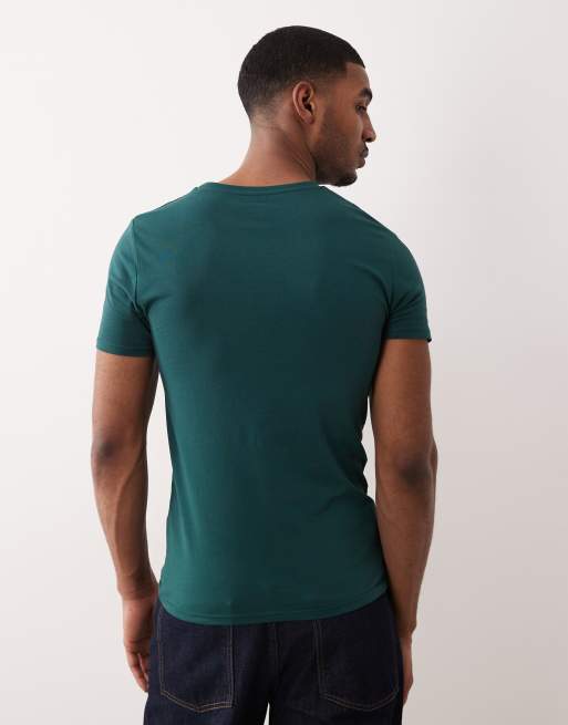 ASOS DESIGN Essentials muscle fit t-shirt in dark green, 5 of 5