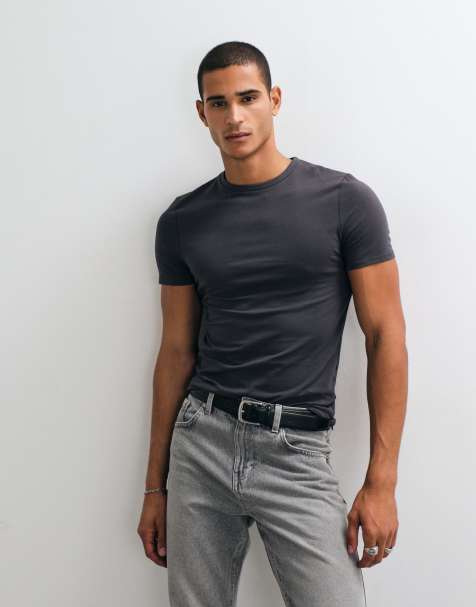 ASOS DESIGN essentials muscle fit T-shirt in dark green - view 1