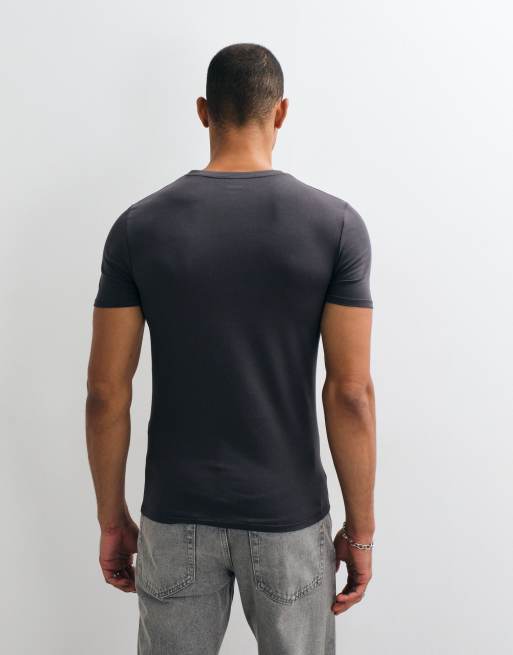 ASOS DESIGN essentials muscle fit T-shirt in dark green, 5 of 5
