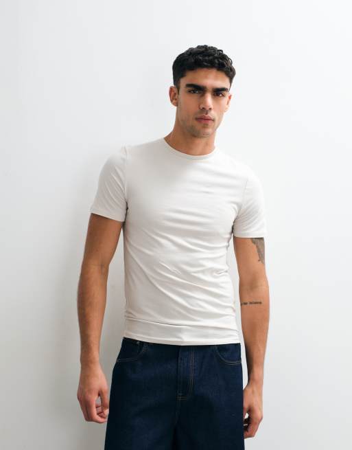 ASOS DESIGN Essentials muscle fit t-shirt in grey, 4 of 5