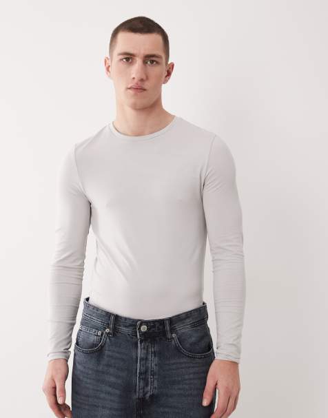 ASOS DESIGN - Essentials - Muscle-fit T-shirt in lichtgrijs - view 1