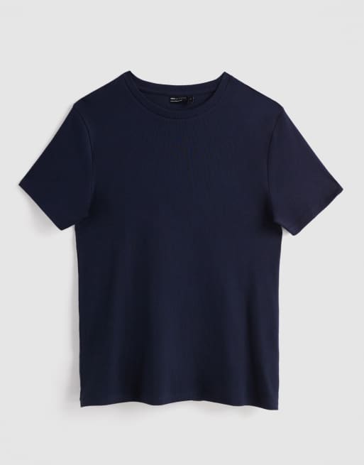 ASOS DESIGN Essentials muscle fit t-shirt in navy rib   , 6 of 6