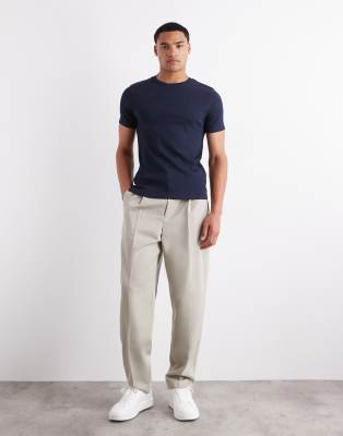 Asos Design Luxe Interlock Regular Fit T-shirt In Blue