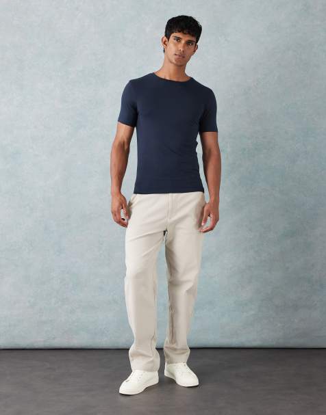 ASOS DESIGN essentials muscle fit t-shirt in navy - view 1
