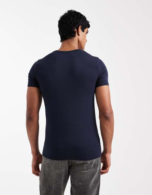 ASOS DESIGN essentials muscle fit t-shirt in navy  , 3 of 5