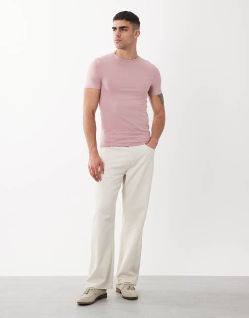ASOS DESIGN Essentials muscle fit T-shirt in pink, 2 of 5