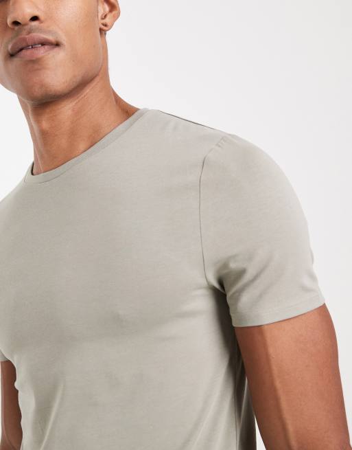 ASOS DESIGN Essentials muscle fit t-shirt in sage, 3 of 5