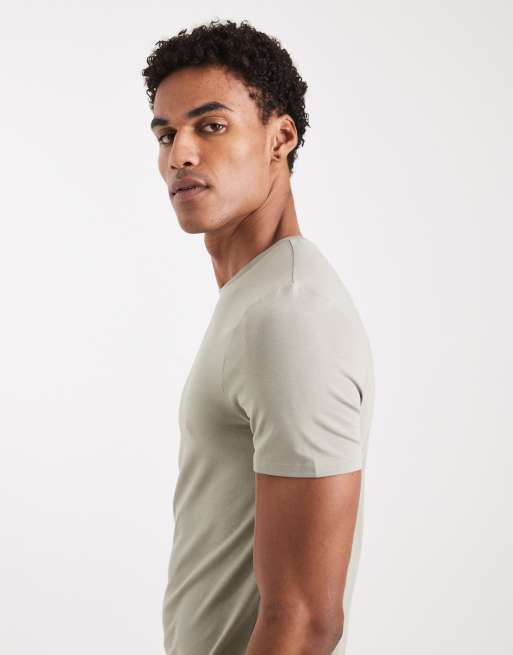 ASOS DESIGN Essentials muscle fit t-shirt in sage, 5 of 5
