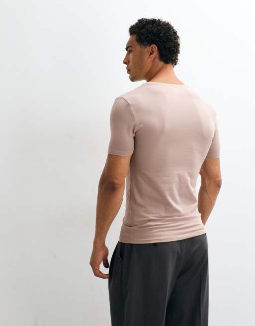 ASOS DESIGN Essentials muscle fit t-shirt in stone, 3 of 7