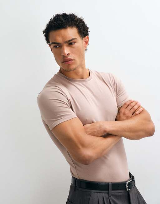 ASOS DESIGN Essentials muscle fit t-shirt in stone, 5 of 7
