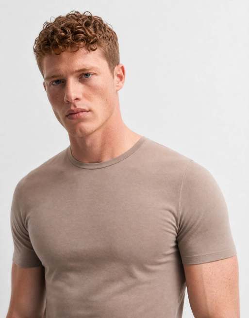 ASOS DESIGN Essentials muscle fit t-shirt in stone, 7 of 7
