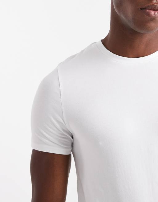 ASOS DESIGN essentials muscle fit T-shirt in white, 5 of 5