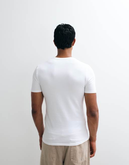 ASOS DESIGN essentials muscle fit T-shirt in white, 5 of 5