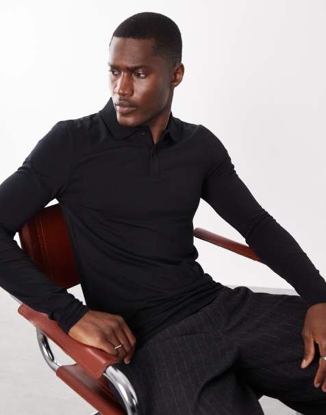 ASOS DESIGN Essentials muscle polo in black - view 1