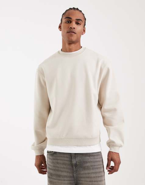 ASOS DESIGN – Essentials – Naturvit, avslappnad sweatshirt med boxig passform - view 1