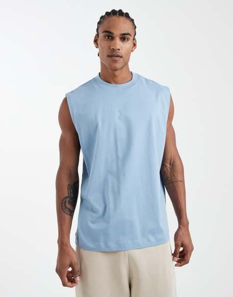 ASOS DESIGN Essentials – Niebieski top oversize bez rękawów - view 1