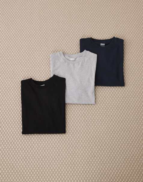 ASOS DESIGN – Essentials – Olikfärgade t-shirts i regular fit, 3-pack - view 1
