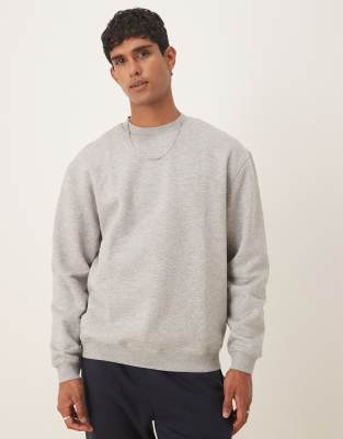 Essentials - Oversize-Sweatshirt in grau meliert Grau L