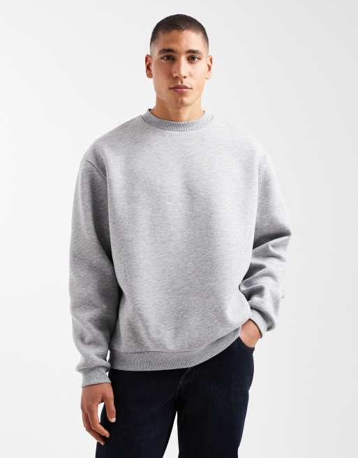 ASOS DESIGN – Essentials – Oversize-Sweatshirt in grau meliert