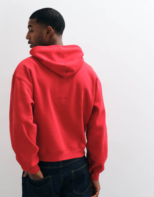 ASOS DESIGN essentials oversized boxy hoodie in red, 5 of 5