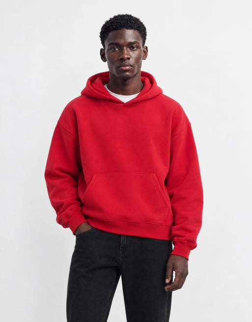 ASOS DESIGN essentials oversized boxy hoodie in red, 6 of 8