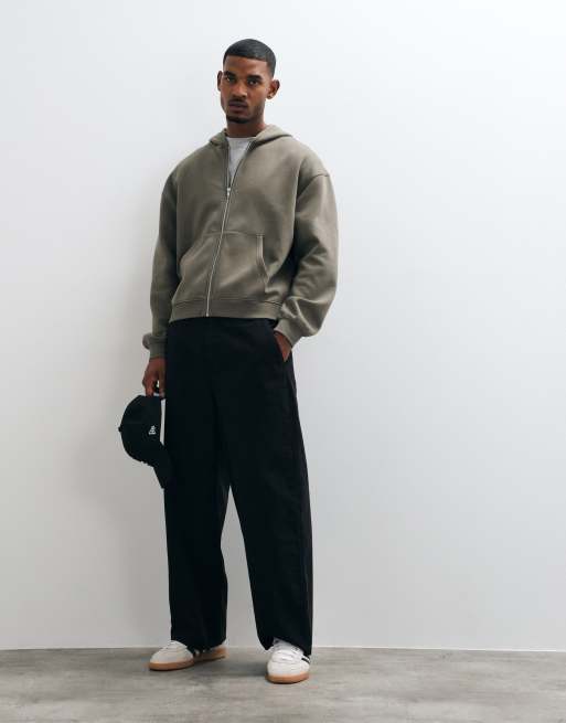 ASOS DESIGN essentials oversized boxy zip thru hoodie, 3 of 5