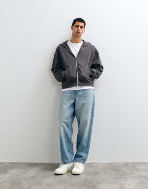 ASOS DESIGN essentials oversized boxy zip thru hoodie, 5 of 5