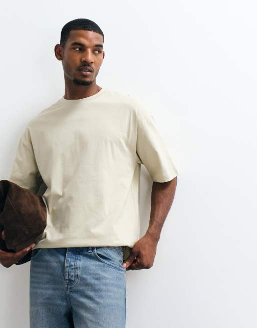 ASOS DESIGN Essentials oversized crew neck t-shirt in beige, 5 of 5