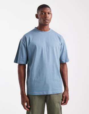 Asos Design Essentials Oversized Crew Neck T-shirt In Blue