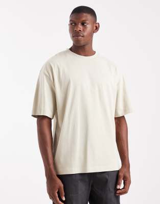 Asos Design Essentials Oversized Crew Neck T-shirt In Neutral