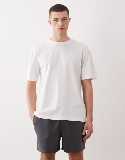 ASOS DESIGN essentials oversized fit jersey shorts in charcoal - view 1