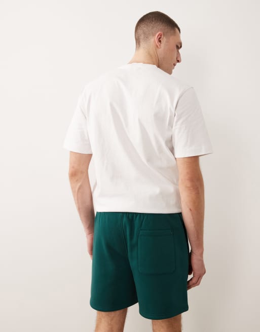 ASOS DESIGN essentials oversized fit jersey shorts in dark green, 2 of 5