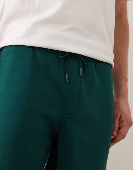 ASOS DESIGN essentials oversized fit jersey shorts in dark green, 5 of 5