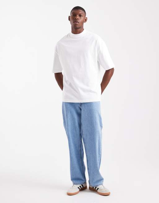 ASOS DESIGN Essentials oversized high neck t-shirt in White, 2 of 5