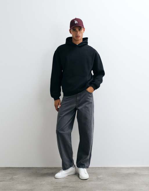 ASOS DESIGN Essentials oversized hoodie in black, 3 of 5