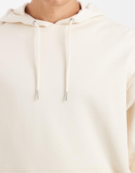 ASOS DESIGN essentials oversized hoodie in off white, 5 of 5