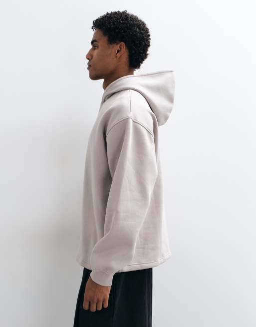 ASOS DESIGN essentials oversized hoodie with inseam pockets in gray - LGREY, 2 of 10