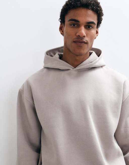 ASOS DESIGN essentials oversized hoodie with inseam pockets in gray - LGREY, 5 of 10