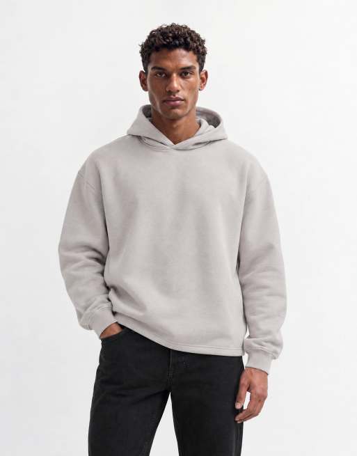 ASOS DESIGN essentials oversized hoodie with inseam pockets in gray - LGREY, 6 of 10