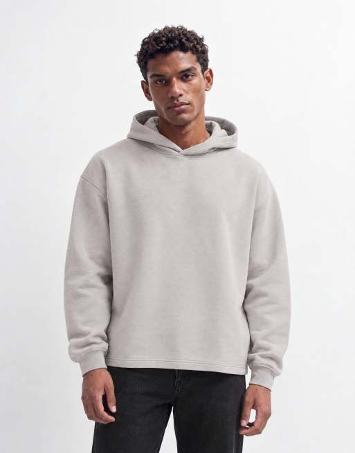ASOS DESIGN essentials oversized hoodie with inseam pockets in grey - LGREY, 10 of 10