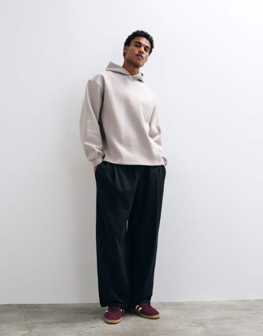 ASOS DESIGN essentials oversized hoodie with inseam pockets in grey - LGREY, 3 of 10
